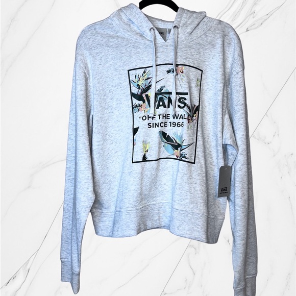 Vans Tops - VANS Gray Boxed Tropical Hooded Sweatshirt Size Large NEW